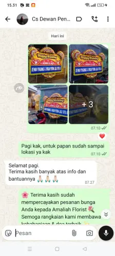 Testimonial Papan Bunga Pernikahan cipeujeuh